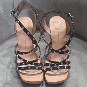 Dolce Vita Black Strappy Studded Heels